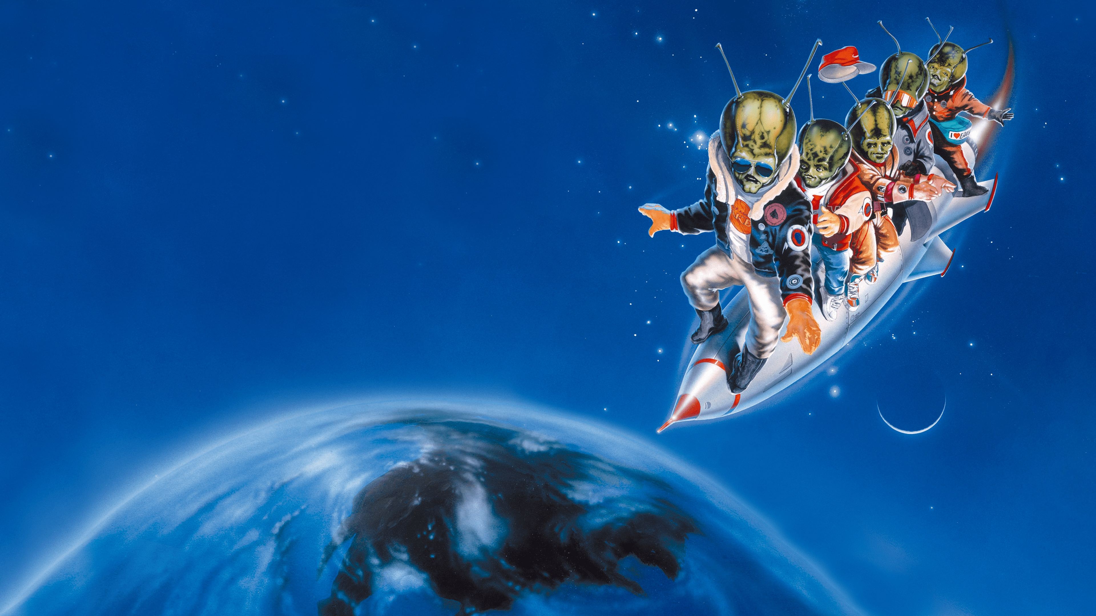 Spaced Invaders (1990) wallpaper #1 — 3840×2160 4K UHD backdrop — A crew of Martians overhears a radio broadcast of Orson Welles' "War of the Worlds"… — free HD background for desktop, MacBook, mobile & iPhone (ref 2z2A7LHAMF8t3ZfZoODfWQw2IgF)