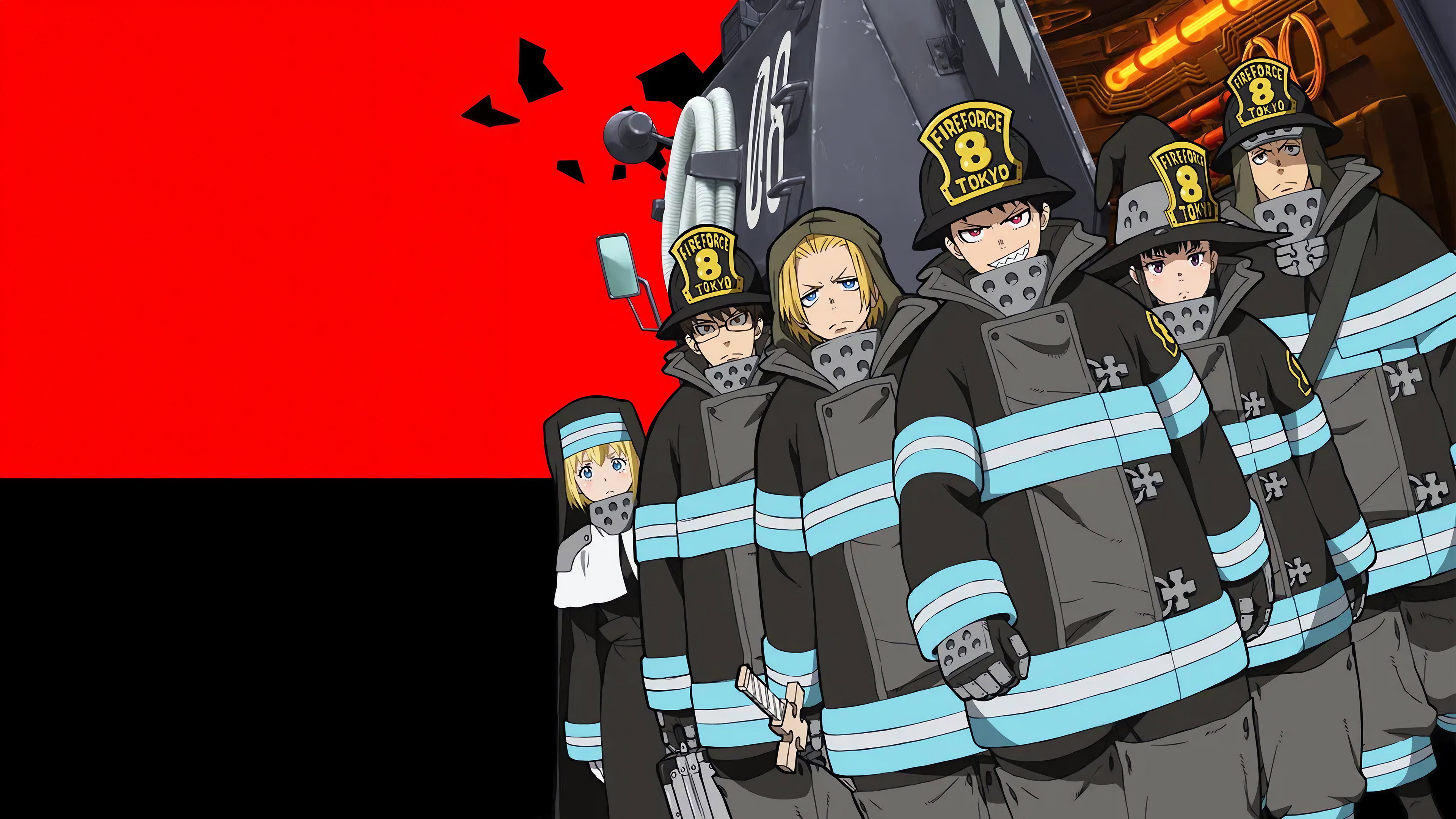 Fire Force (2019) wallpaper #21 — 3840×2160 4K UHD backdrop — Year 198 of the Solar Era in Tokyo, special fire brigades are fighting against a… — free HD background for desktop, MacBook, mobile & iPhone (ref cW2LAjcPFZ0ybVi2b2CF7Rso9sK)