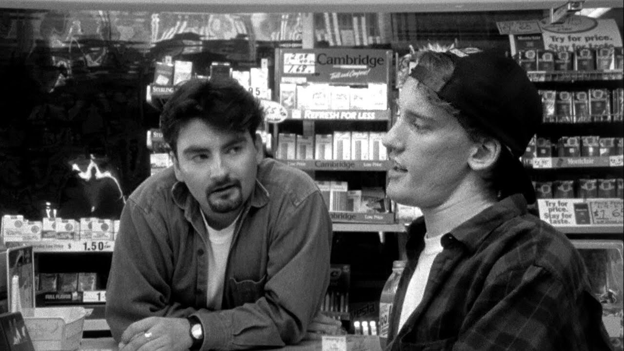 Clerks (1994) wallpaper #15 — 1280×720 HD backdrop — Convenience and video store clerks Dante and Randal are sharp-witted, potty-mouthed and… — free HD background for desktop, MacBook, mobile & iPhone (ref RNaXrO2j7h7rX0s9mBzSUnrlZs)